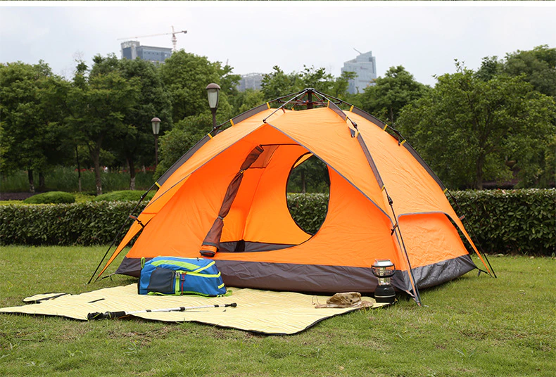 Cheap Goat Tents Ultralight Portable Waterproof Breathable Damp proof 3 4 Person Quick Automatic Opening Double Layer Outdoor Camping Tent 3Color Tents 